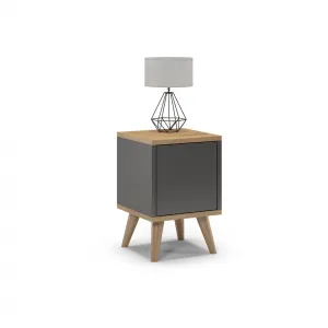 Szafka nocna Oslo 1 dąb – grafit