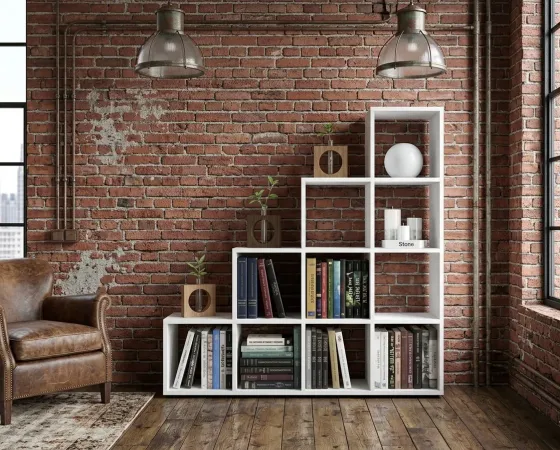 Regał schodkowy m4.4 biały